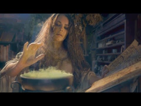 A Witch’s Brew | ASMR Unintelligible Whispers (crinkly spell books, page turning, bubbling potion)